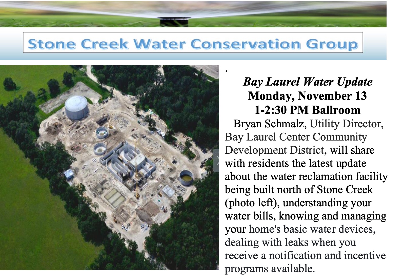 Bay Laurel Water Presentation Stone Creek