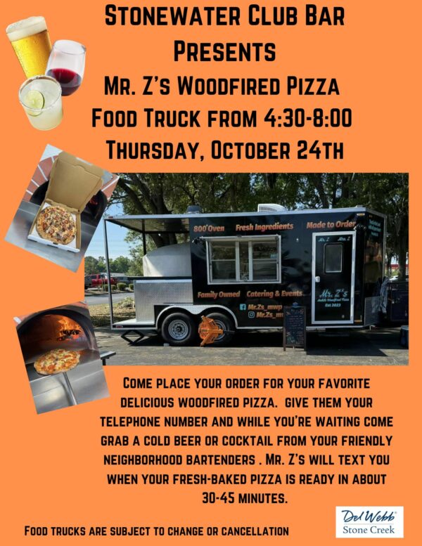 Mr. Z's Woodfired Pizza Food Truck at Stonewater Club Stone Creek